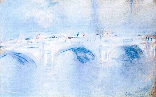 クロード・モネ作「ロンドンのウォータールー橋」（1901年）。トリトン