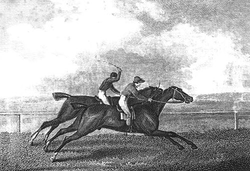 1809 年のエプソム ダービーでウィザードを破ったポープの彫刻