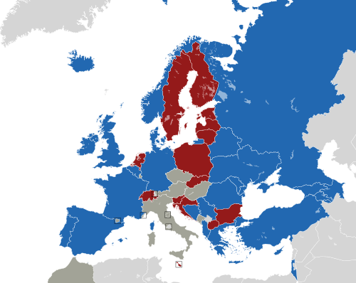 ヨーロッパ諸国のカラー地図