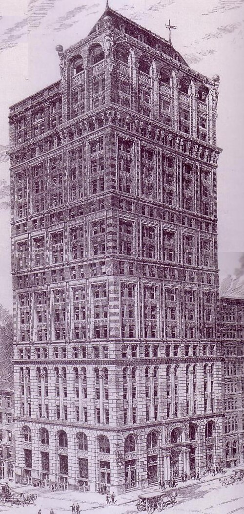 1914年から1919年までナッソー通り150番地にあったザ・サンのオフィス