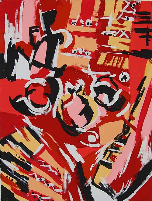 「祖母サラの夢」、紙/グアッシュ、68.5×52.5、2008年
