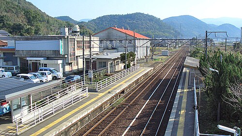 駅のプラットホームと本館