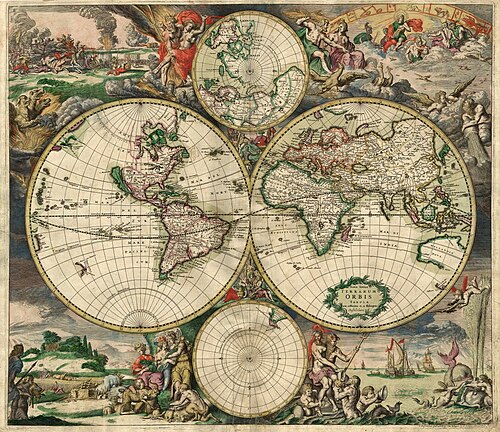 ジェラルド・ファン・シャーゲンによる世界の歴史地図、1689年