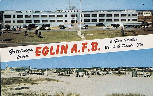 1970 年代のエグリン空軍基地のポストカード。