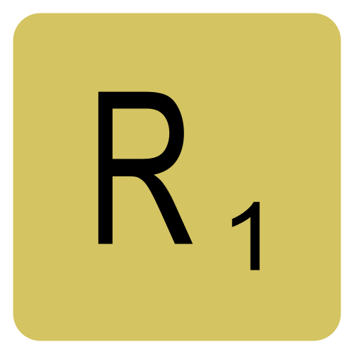 スクラブルの「R」のタイル