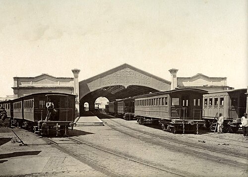 デル パルケ駅の外観 (1857 年頃 - 1884 年)