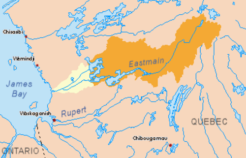 イーストメイン流域の地図