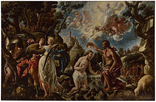 エル・バウティスモ・デ・クリスト、(1667) 230 x 356 cm、ウエスカ美術館/プラド美術館