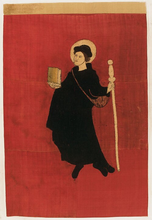 ネーフェルスのグラールス州立博物館に展示されている聖フリドリンの旗。
