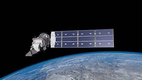 地球上空の宇宙空間にある人工衛星