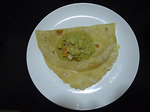 ケララのチャパティとポテトのカレー