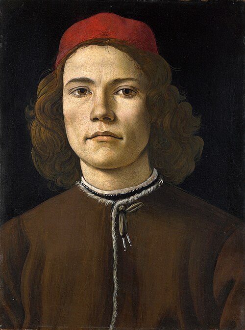 若い男の肖像、1480～85年頃、ロンドン国立美術館