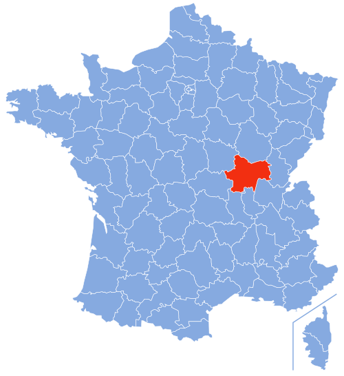 フランスのソーヌ・エ・ロワールの位置