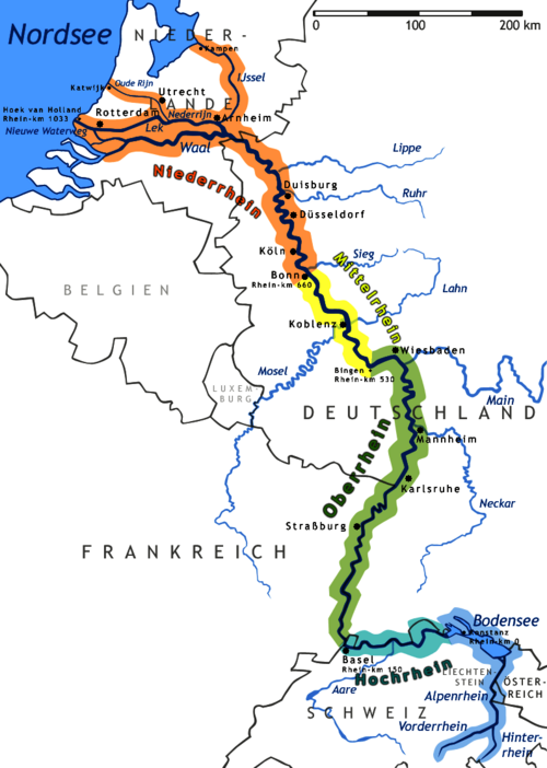 ライン川の地図