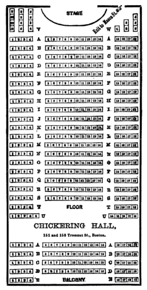 座席表、1880年代