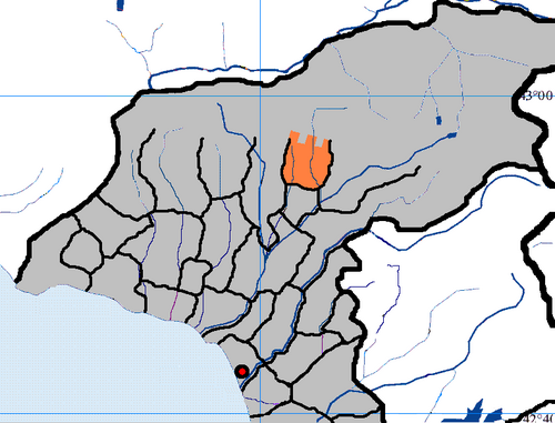 オチャムチラ地区内の市町村所在地（オレンジ色部分）