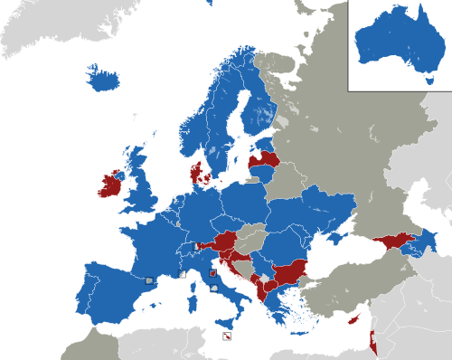 ヨーロッパ諸国のカラー地図