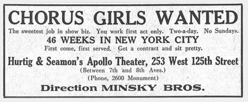 1928年のハーティグ&シーモンのアポロ劇場の広告