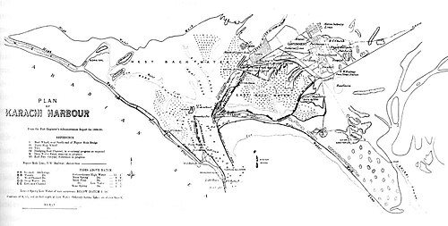 1889年のカラチの地図