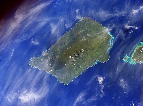 宇宙から見たサバイイ島（NASAの写真）