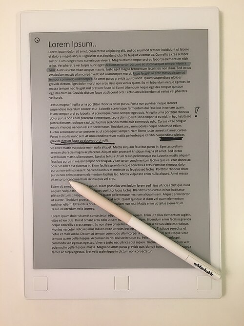 reMarkable上のPDFファイルにパッシブペンで注釈を付ける