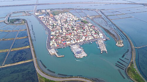 四方を水路に囲まれた江潤区昆山
