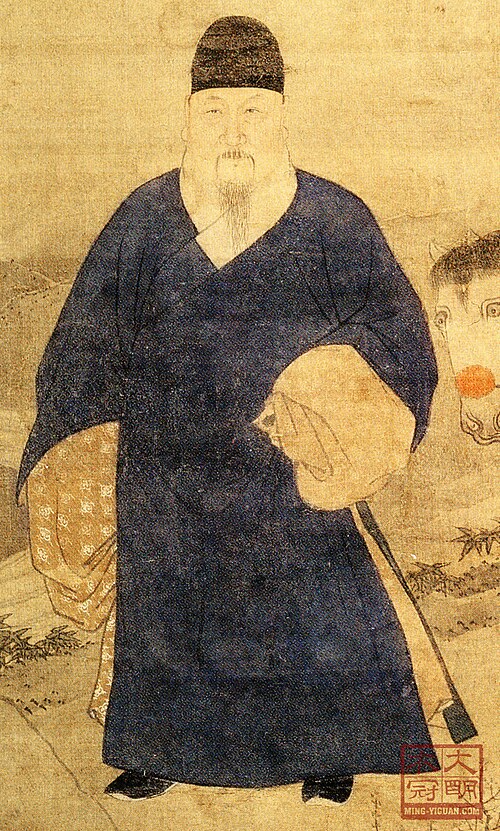 明代、大胡を着る男性。