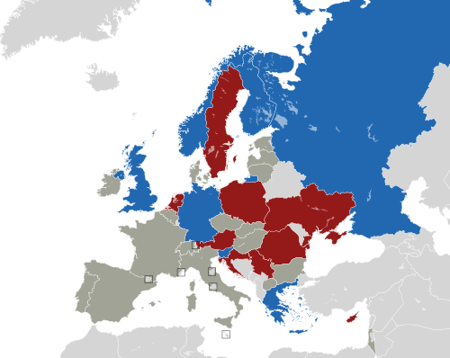 ヨーロッパ諸国のカラー地図