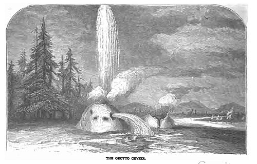 グロット間欠泉のスケッチ、1871年
