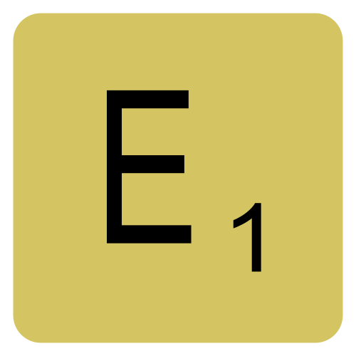 スクラブルの「E」のタイル