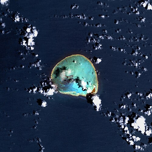 クレ環礁の衛星画像