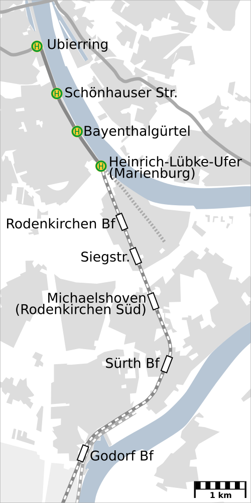 ライン鉄道の地図