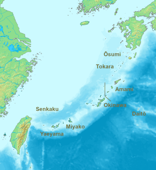 琉球諸島の地図
