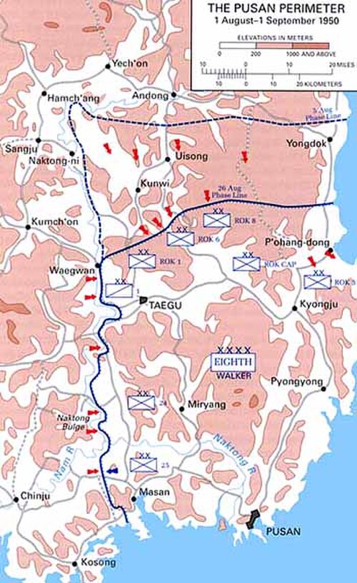 陸地の南東端の境界線を示す地図