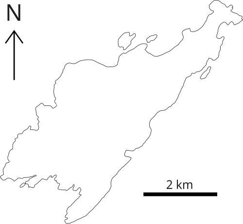 ケレラ島の概略地図。