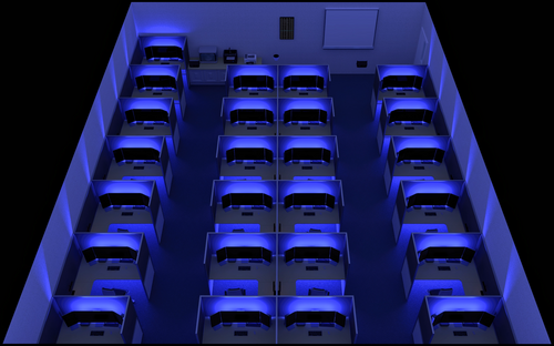 コンピュータラボの個室の3Dデザイン