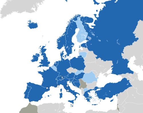 ヨーロッパ諸国のカラー地図
