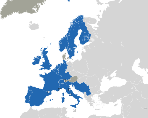 ヨーロッパ諸国のカラー地図
