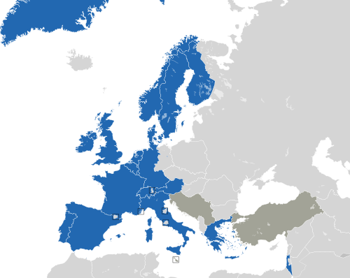 ヨーロッパ諸国のカラー地図