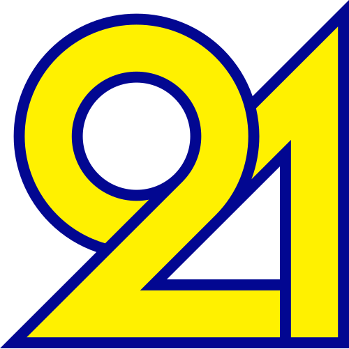 1988年3月21日から1993年3月20日までと1994年3月28日から1995年までのテレ21のロゴ