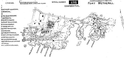 1921年のウェザリル砦の地図