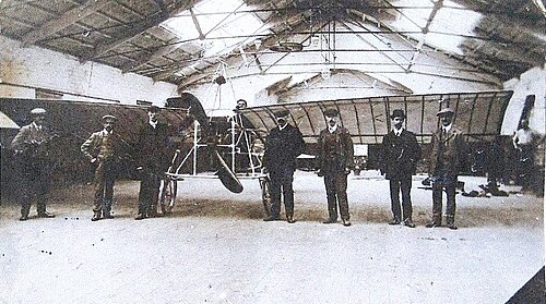 アンドリュー・ブレイン・ベアードと航空チーム、1910 年頃。