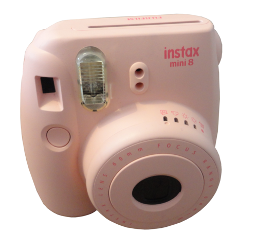 ピンク色のInstax Mini 8カメラ