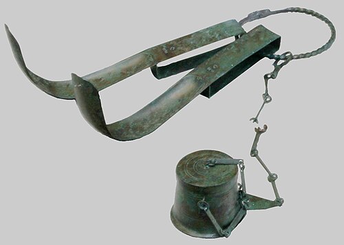 ローマ時代のストリギル（銀製の小片）、紀元前1世紀