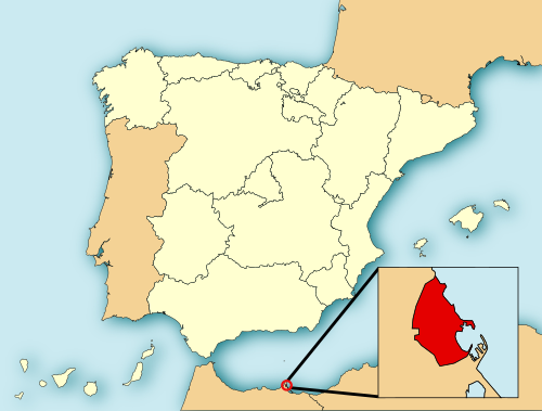 スペインのメリリャの位置