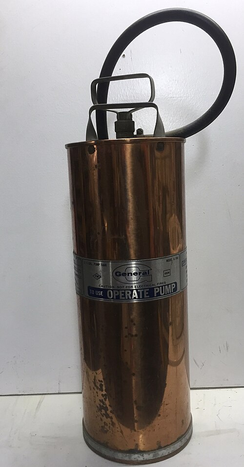 ジェネラル 2.5 ガロン ポンプ式水消火器、1960 年代、米国