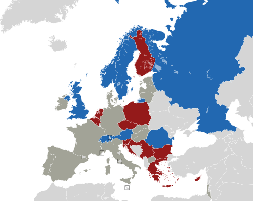 ヨーロッパ諸国のカラー地図