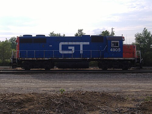 このGP38-2型機関車、GTW 4905は、2008年7月7日現在、ミシガン州バトルクリークで待機状態にある。