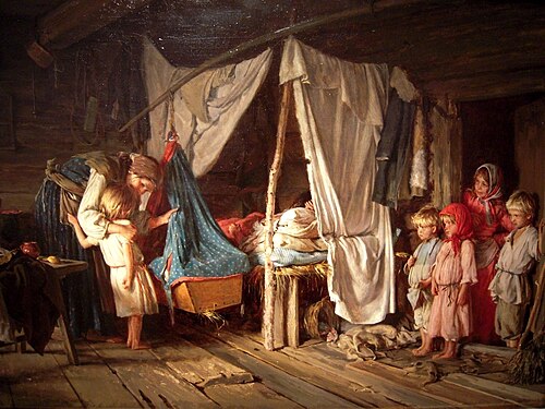 1885 年のロシア人家族、キリル レモフ撮影。