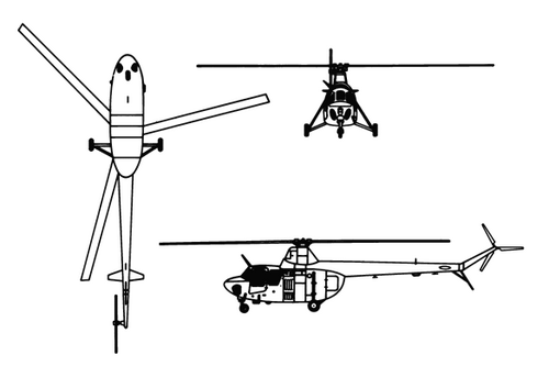 Mil Mi-1の3面線画